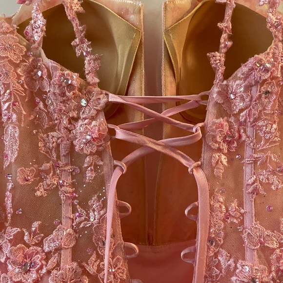 Gorgeous Pink MoriLee Corset Prom Dress - Picture 14 of 14